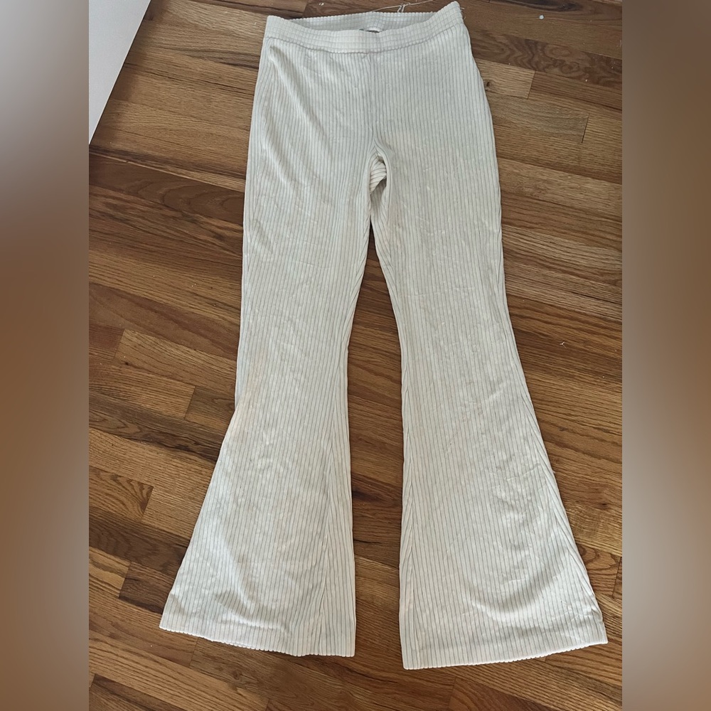 White Comfy Aerie Flare Pants
